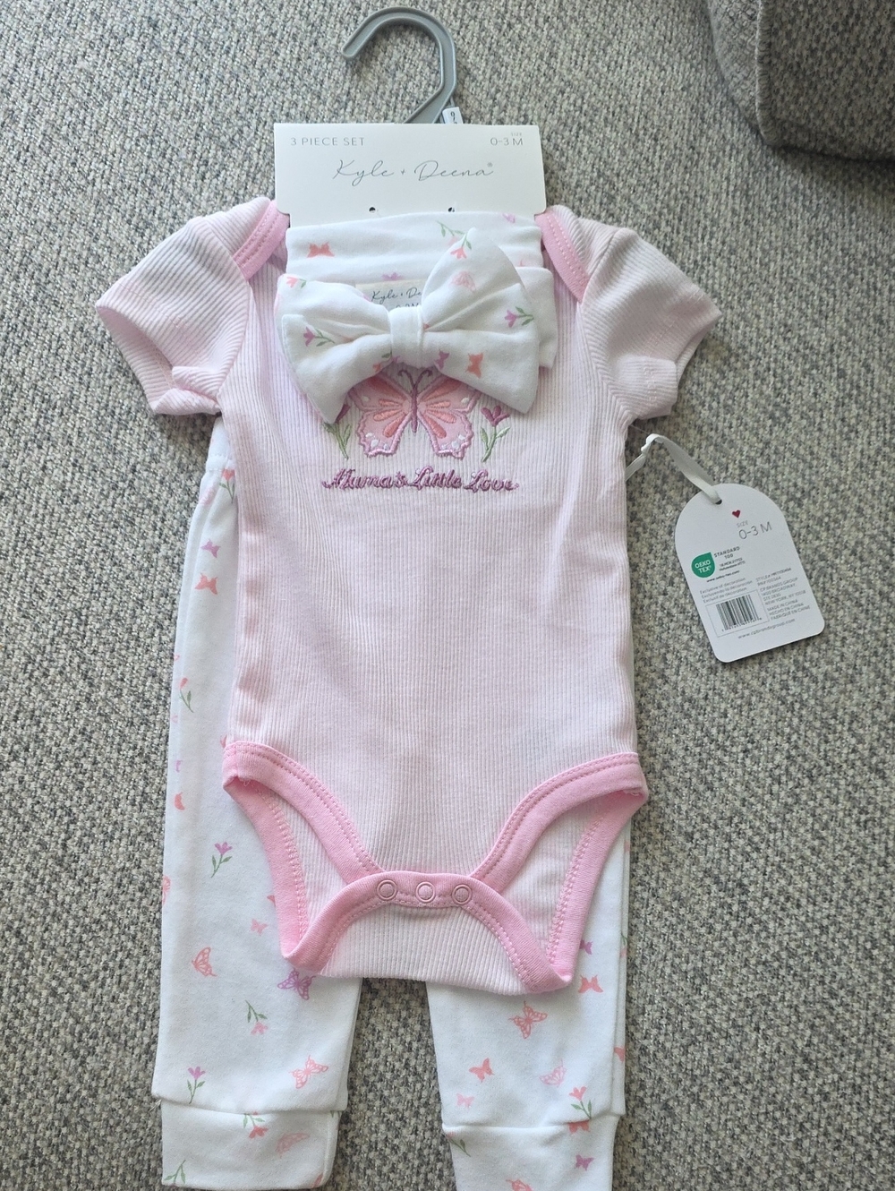 Kyle & Deena Pink Butterfly Baby 3-Piece Set